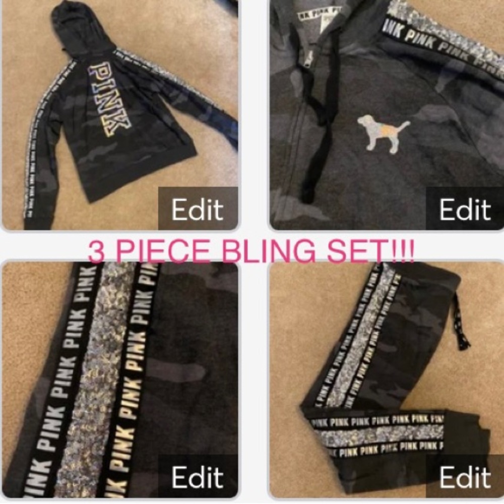 EUC Victoria’s Secret PINK bling camouflage set